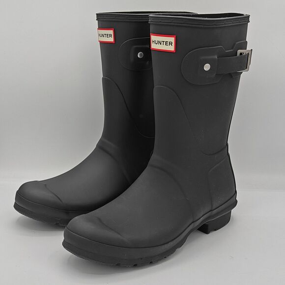 Hunter Original Short-O Boot Women's Waterproof Rain & Farm Boots (Matte Black) - Picture 1 of 6